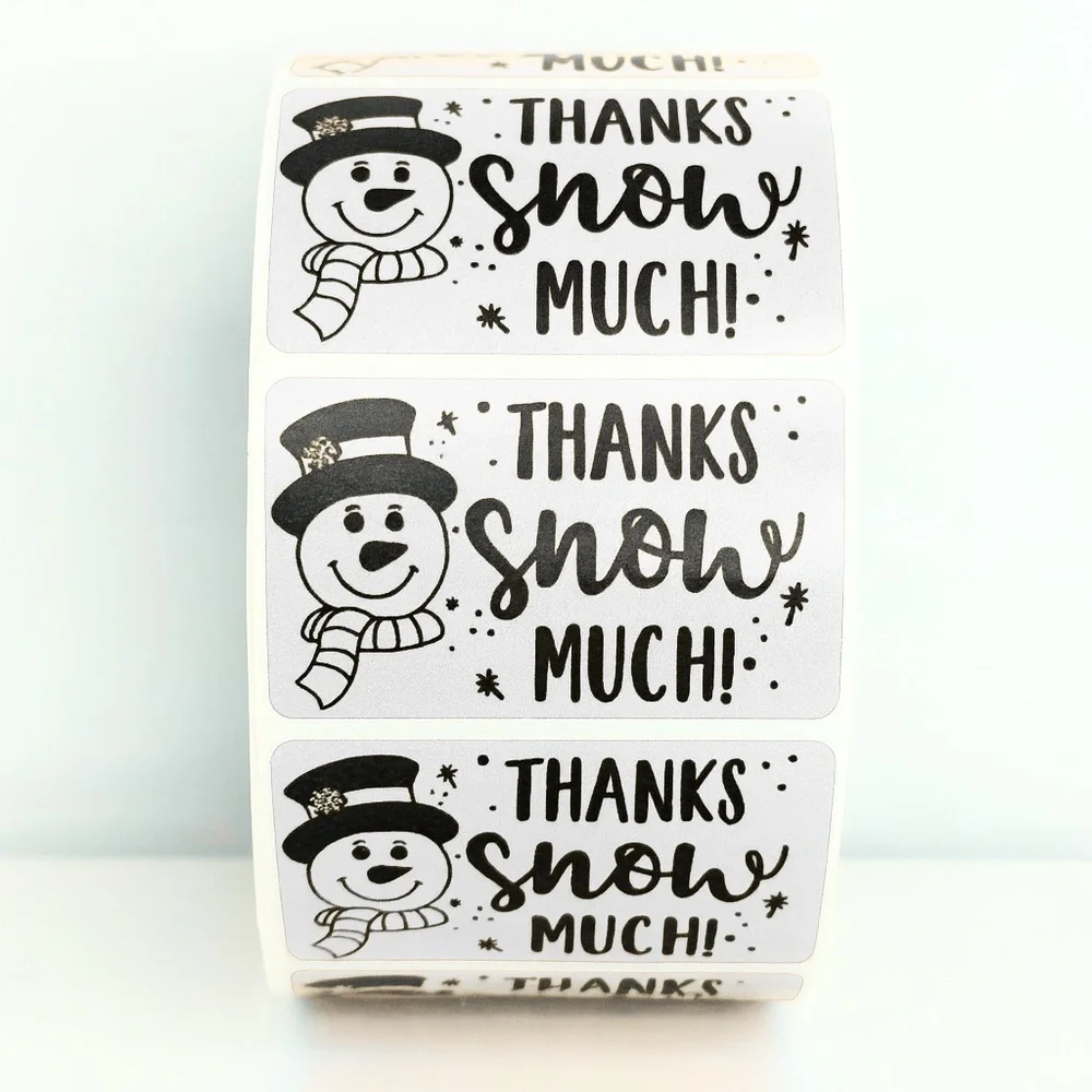Christmas Snowman Stickers – Thank You Labels for small business 2